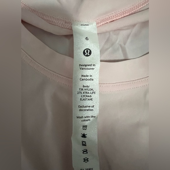 Lululemon Morning Match Short Sleeve Shirt Strawberry Milkshake Size 6 - Picture 3 of 4